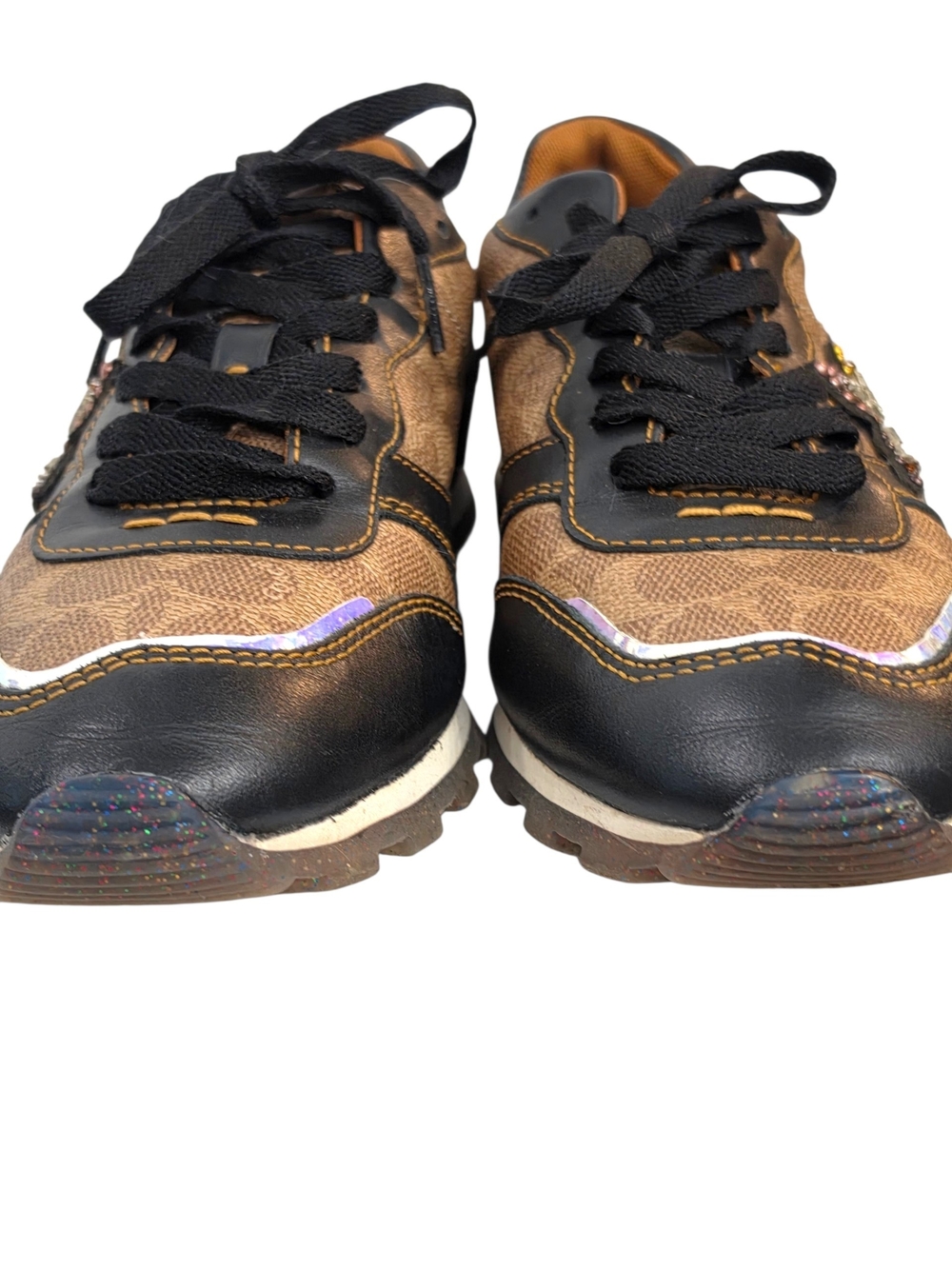 Coach Signature Leather Sneakers C118 Beaded Applique Shooting Star - Picture 5 of 14